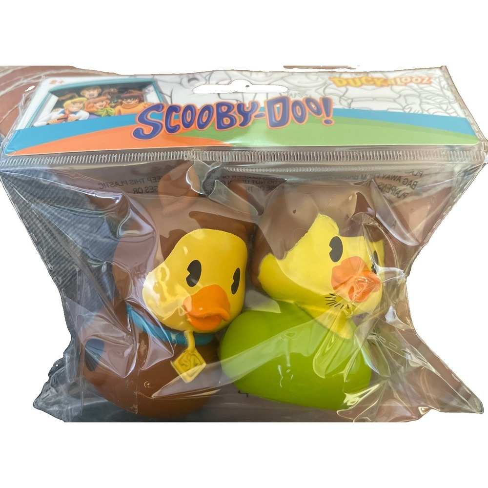 New Duckalooz Scooby-Doo 2 Pk SCOOBY & SHAGGY Rubber Duckie Duck Bath Toy